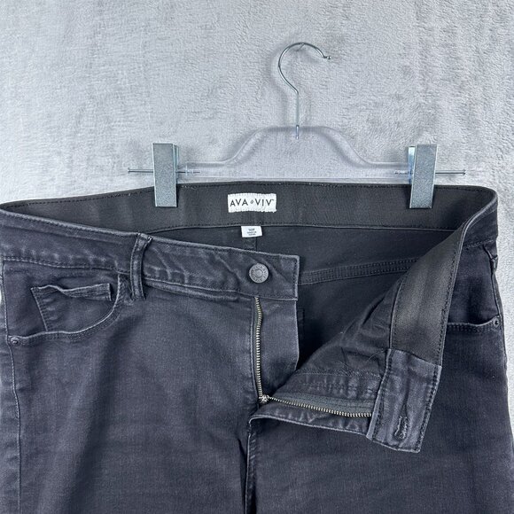 AVA VIV Jegging Jeans Five Design Pockets Dark Wash Womens Black Size 16W - Picture 4 of 11
